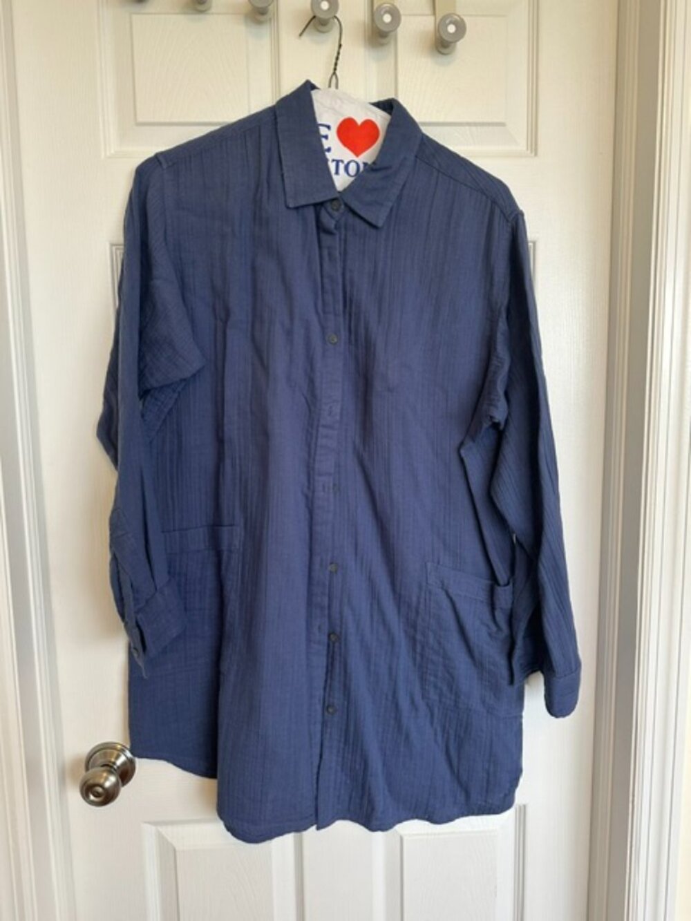 Mara Hoffman Blue Shirtdress, Size S, 100% Organic Cotton